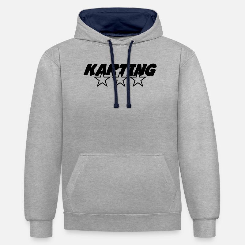 Karting - Contrast hoodie - heather grey/navy