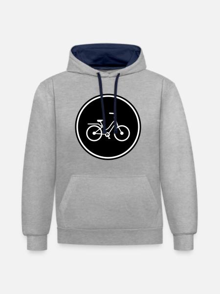 Fahrrad Icon - Kontrast-Hoodie - Grau meliert/Navy