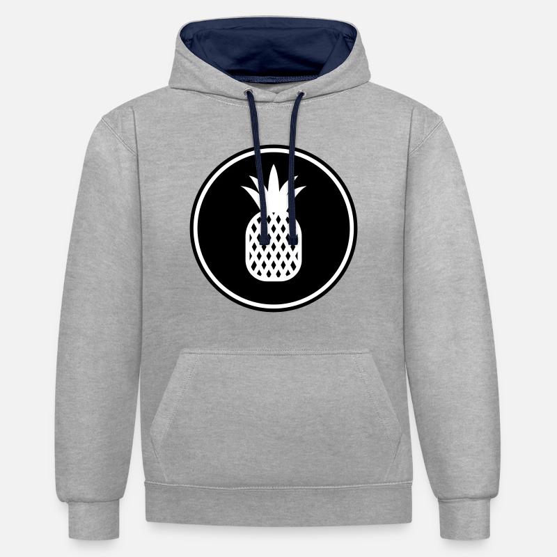 fruit de l’ananas - Sweat à capuche contrasté - gris chiné/bleu marine