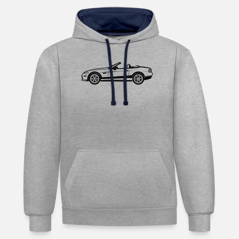 Voiture décapotable - Sweat à capuche contrasté - gris chiné/bleu marine