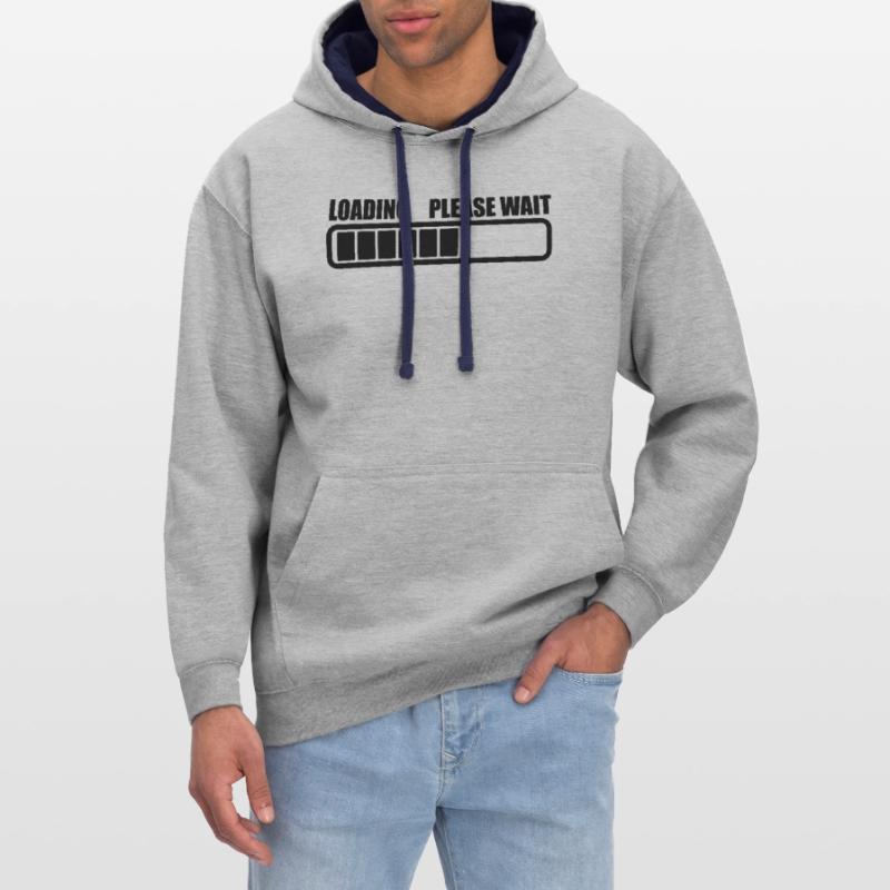 Loading wait a while Contrast hoodie