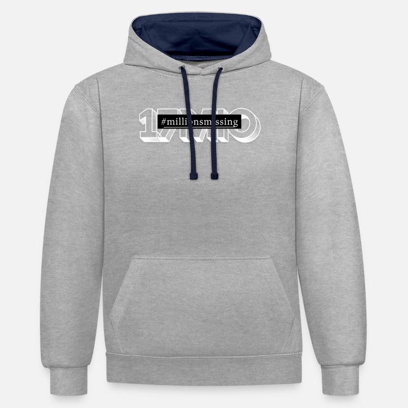 EM/SFC millionsblanc manquant - Sweat à capuche contrasté - gris chiné/bleu marine