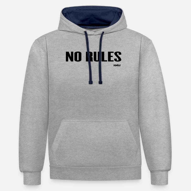 pas de règles - Sweat à capuche contrasté - gris chiné/bleu marine