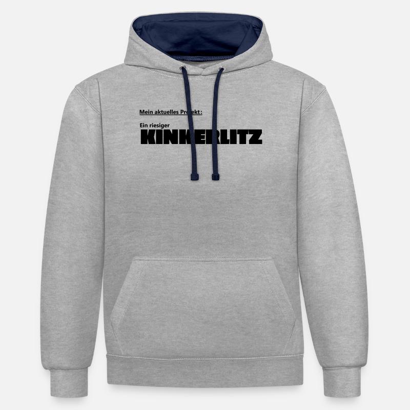 Kinkerlitz - Sweat à capuche contrasté - gris chiné/bleu marine