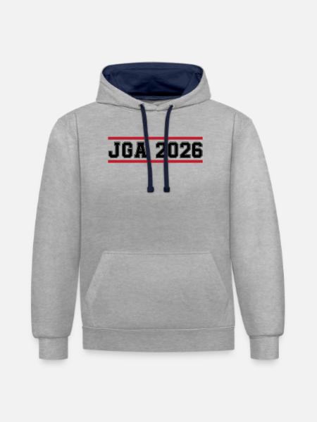 JGA_2026 - Sweat à capuche contrasté - gris chiné/bleu marine