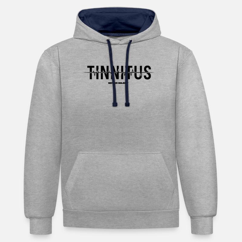 Acouphène - Sweat à capuche contrasté - gris chiné/bleu marine