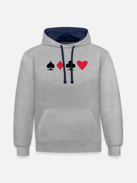 Poker Suit - Contrast hoodie - heather grey/navy