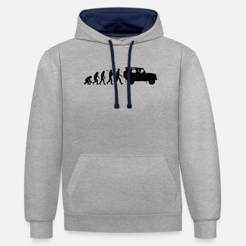 Defender 90 Évolution - Sweat à capuche contrasté - gris chiné/bleu marine