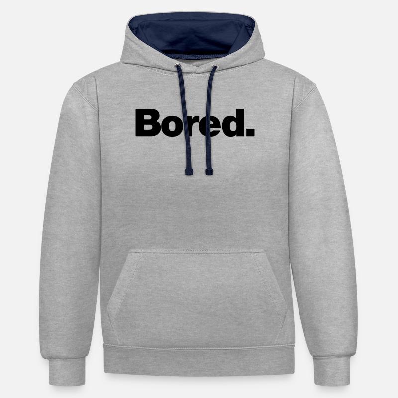 Ennuyé - Sweat à capuche contrasté - gris chiné/bleu marine
