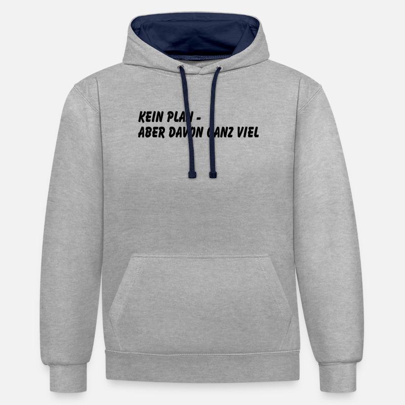 Aucun plan - Sweat à capuche contrasté - gris chiné/bleu marine