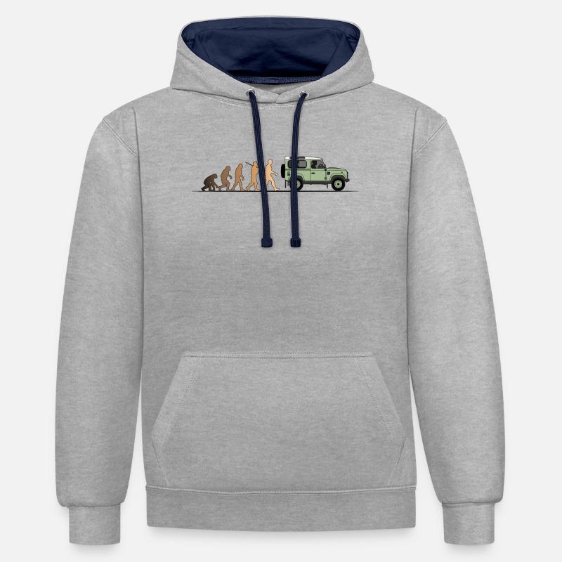 Defender Evolution 90 Couleur - Sweat à capuche contrasté - gris chiné/bleu marine