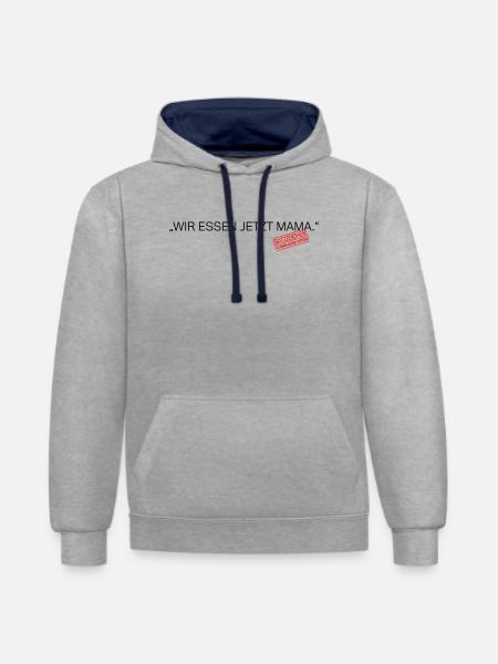 Satzzeichen Retten Leben Spruch - Kontrast-Hoodie - Grau meliert/Navy