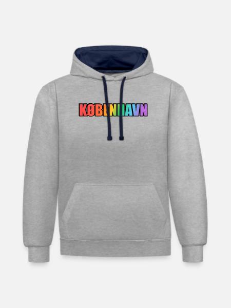 Kbenhavn LGBT Rainbow Copenhagen - Contrast hoodie - heather grey/navy