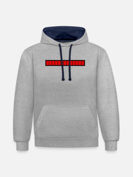 Rectangle loading bar Black Red (100%) - Contrast hoodie - heather grey/navy