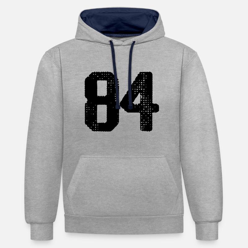 Maillot à 84 numéros - Sweat à capuche contrasté - gris chiné/bleu marine