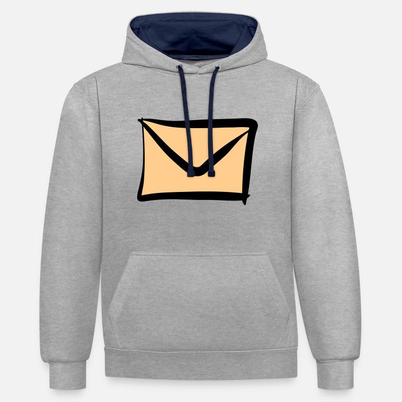 Letter / Envelope icon. Post / E-Mail. - Contrast hoodie - heather grey/navy