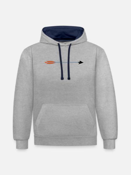 mittelalterliche Bogenschießen Pfeil Broadhead von - Kontrast-Hoodie - Grau meliert/Navy