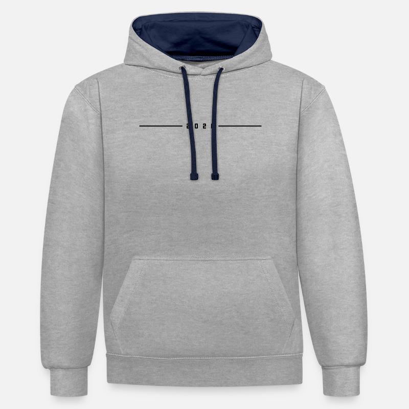 Élément de l’année 2026 - Sweat à capuche contrasté - gris chiné/bleu marine