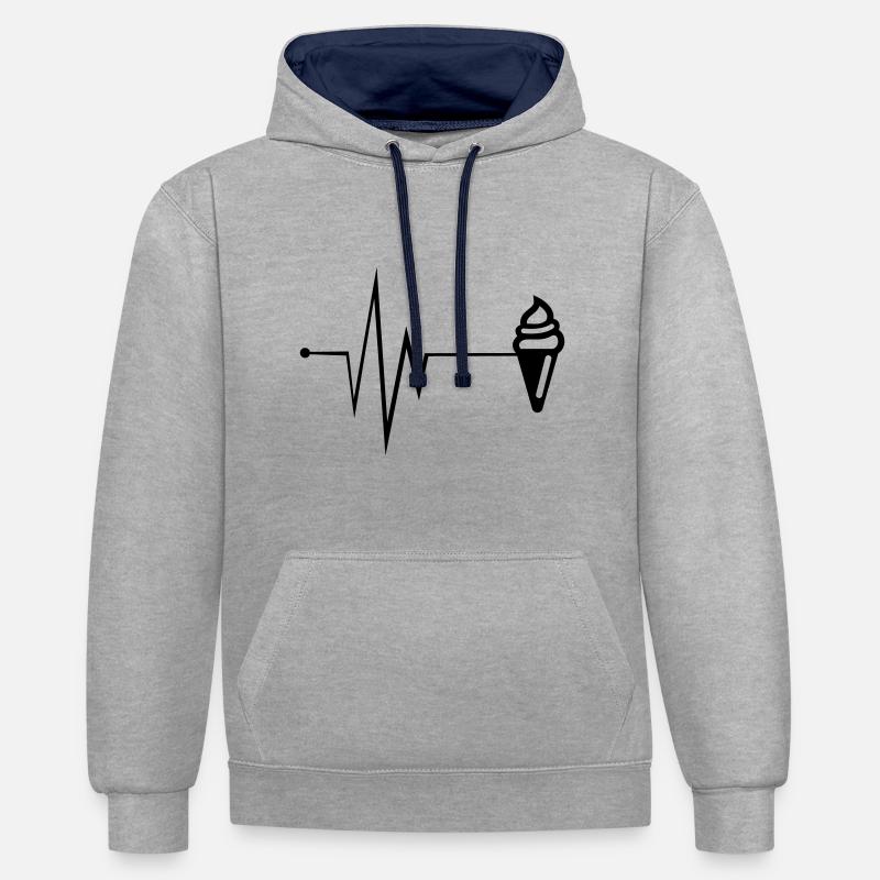 Eis Icon puls - Kontrast-Hoodie - Grau meliert/Navy