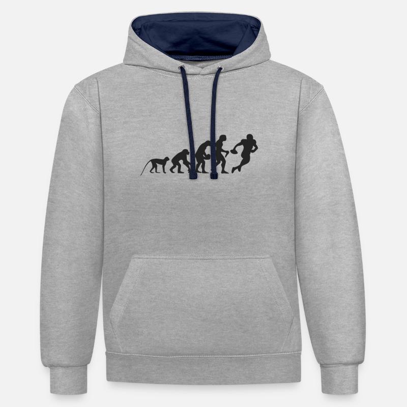 Evolution Football - Sweat à capuche contrasté - gris chiné/bleu marine