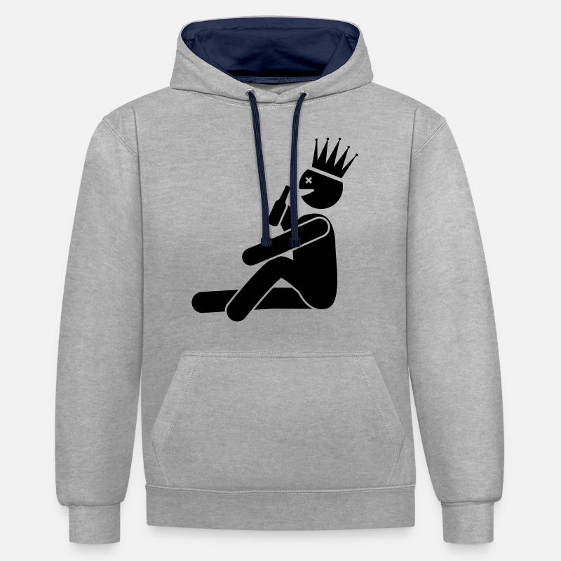 Drinking Drinking Man Symbol - Contrast hoodie - heather grey/navy