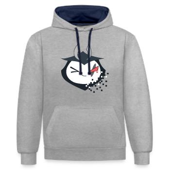 G2 Esports Sami - Sweat à capuche contrasté - gris chiné/bleu marine - Devant - Liana (172cm) & Jaron (178cm)