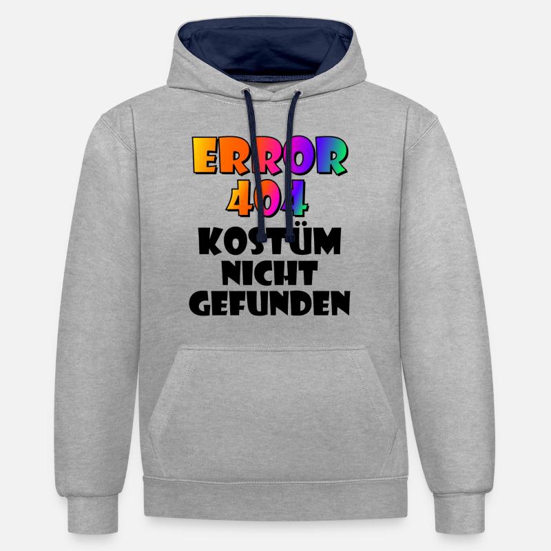 Error 404 - Kontrast-Hoodie - Grau meliert/Navy