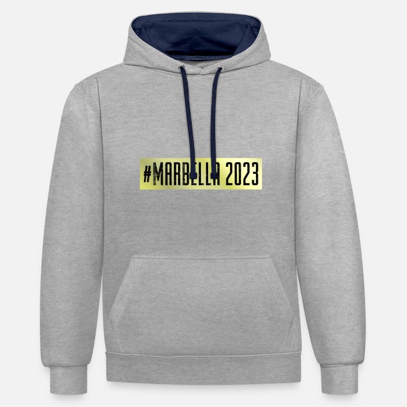 Marbella 2023 - Sweat à capuche contrasté - gris chiné/bleu marine