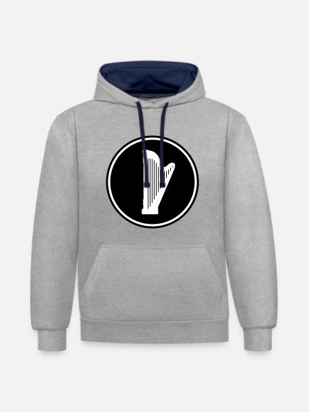 Harp symbol - Contrast hoodie - heather grey/navy