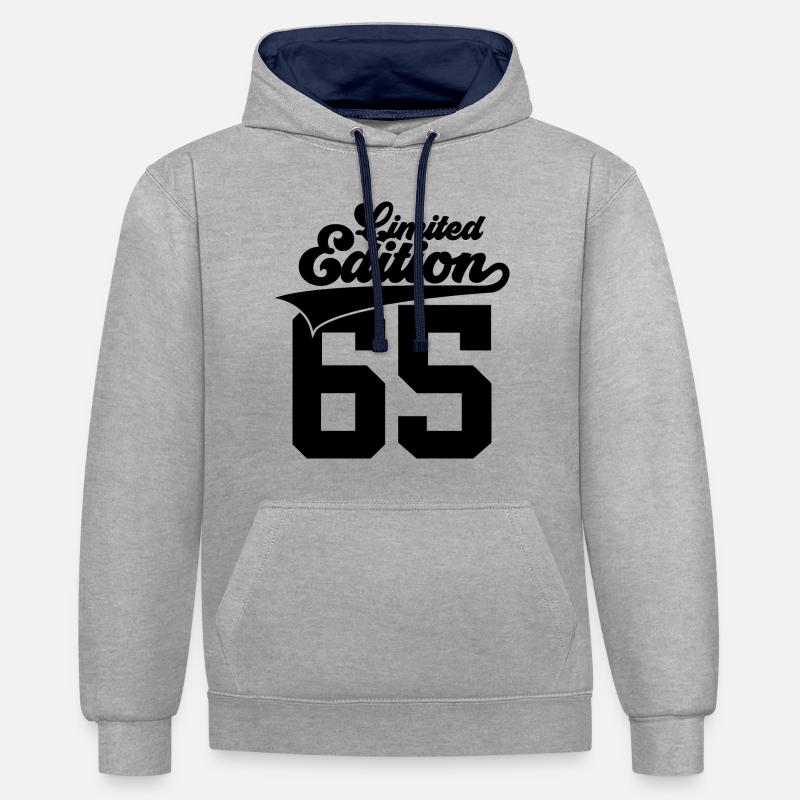 61E ANNIVERSAIRE ÉDITION LIMITÉE 1965 - Sweat à capuche contrasté - gris chiné/bleu marine