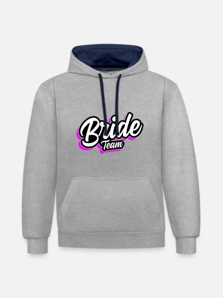 Team Bride Wedding Saying - Contrast hoodie - heather grey/navy