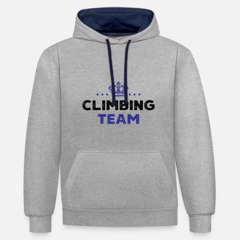 Équipe d’escalade - Sweat à capuche contrasté - gris chiné/bleu marine