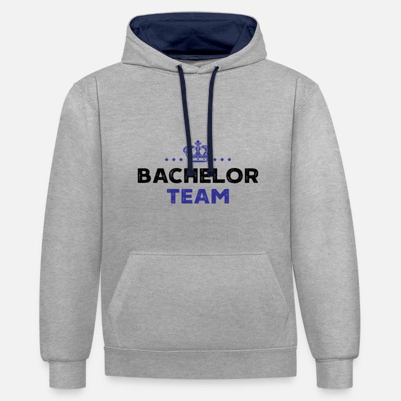 Équipe Bachelor - Sweat à capuche contrasté - gris chiné/bleu marine