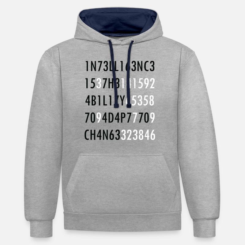 Intelligence-Citation from Science Intelligence Nerd - Contrast hoodie - heather grey/navy
