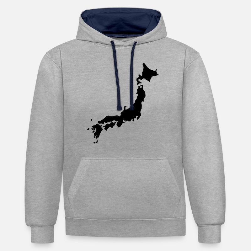 Japan - Contrast hoodie - heather grey/navy
