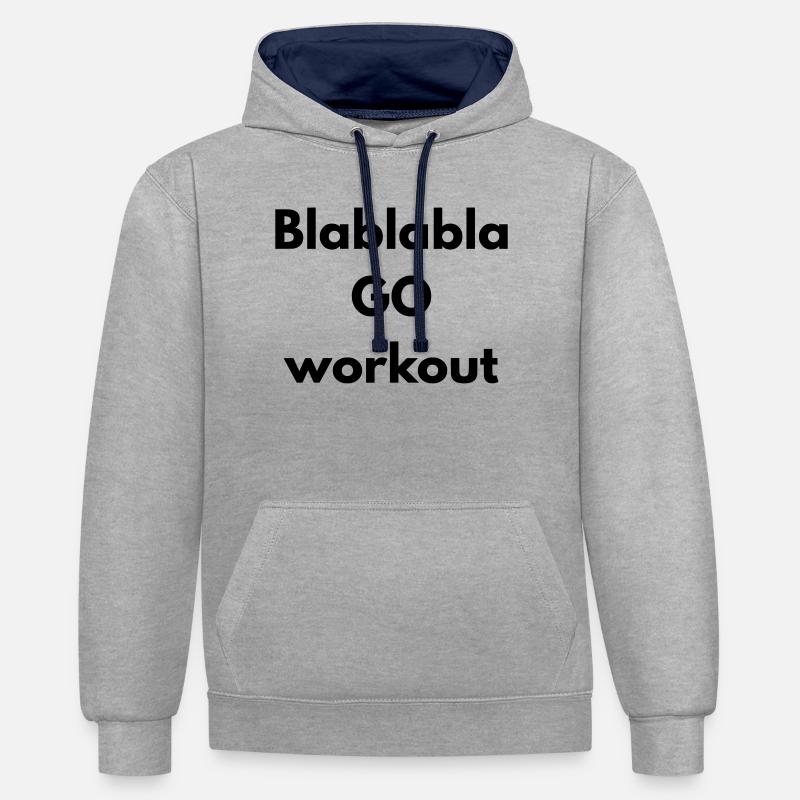 BLABLABLA go workout - Sweat à capuche contrasté - gris chiné/bleu marine