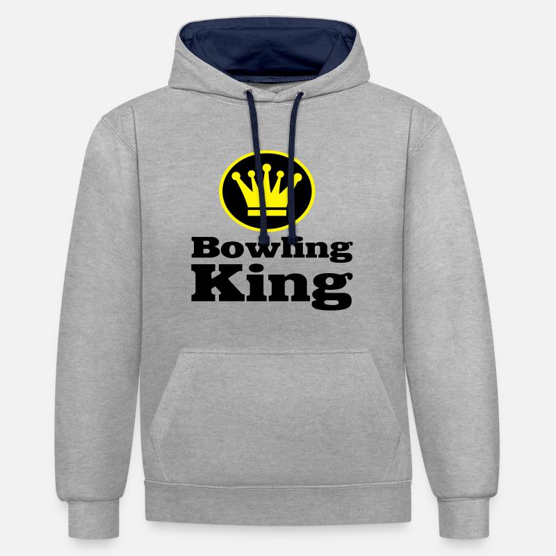 2541614 12072146 bowling - Sweat à capuche contrasté - gris chiné/bleu marine