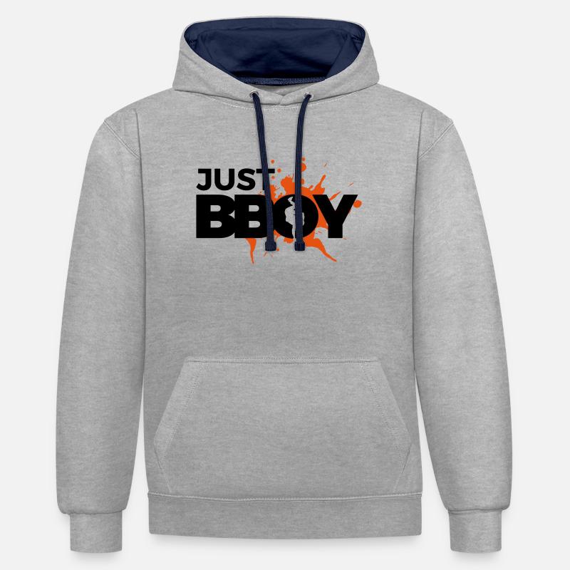 Breakdance Einfach B-Boy Breakdance Dance - Kontrast-Hoodie - Grau meliert/Navy