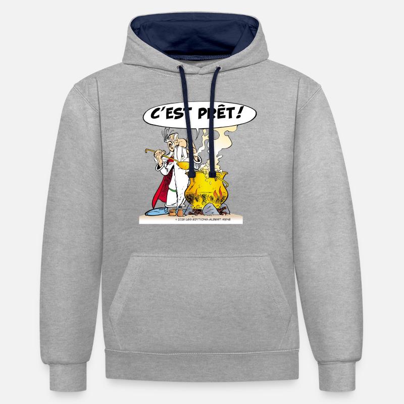 Asterix & Obelix - Miraculix potion magique potion - Sweat à capuche contrasté - gris chiné/bleu marine