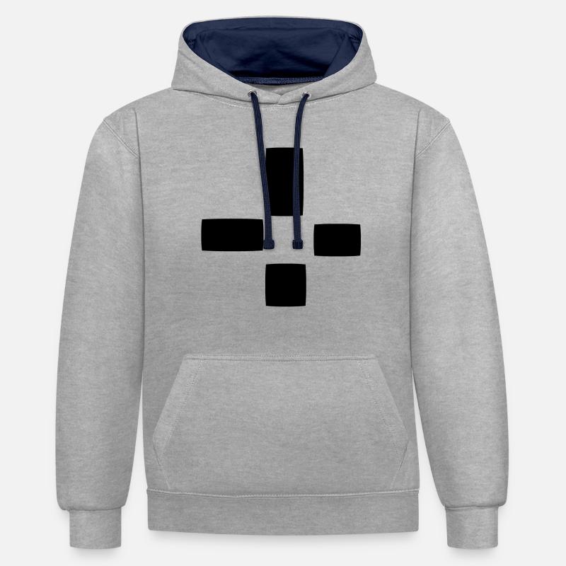 Square Pattern Four Shapes Shape - Contrast hoodie - heather grey/navy