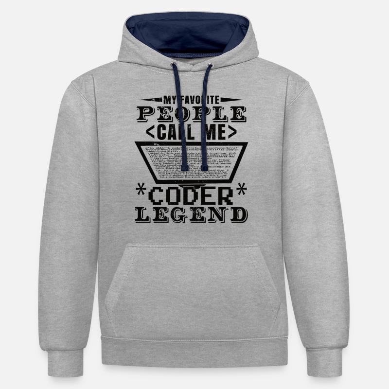 Coder Legend - Contrast hoodie - heather grey/navy