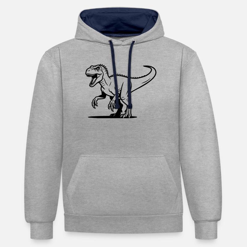 Rapace - Sweat à capuche contrasté - gris chiné/bleu marine