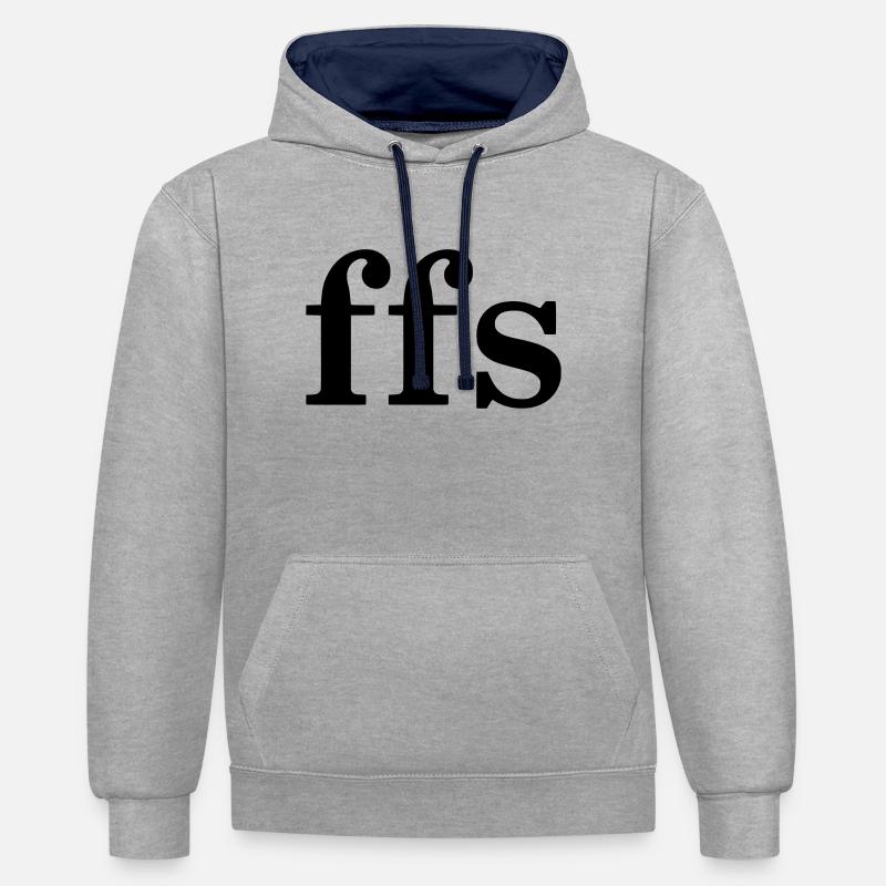FFS - POUR FUCKS SAKE - Sweat à capuche contrasté - gris chiné/bleu marine