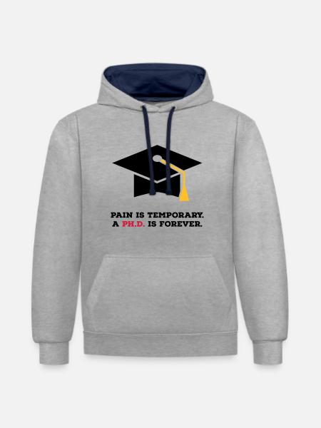 phd - Contrast hoodie - heather grey/navy