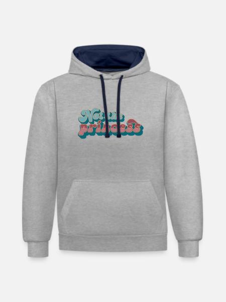 Not the princess - Kontrast-Hoodie - Grau meliert/Navy