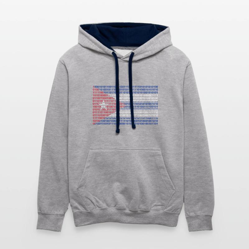 Cuba Flag Binary Code Bit Bytes Binary Computer Science PC Contrast hoodie