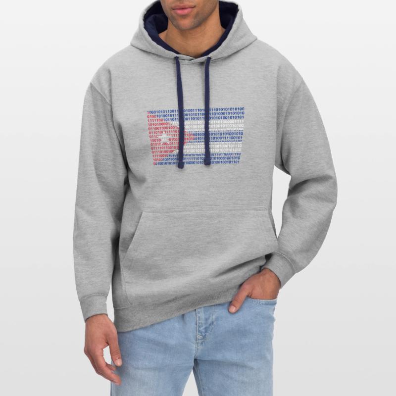 Cuba Flag Binary Code Bit Bytes Binary Computer Science PC Contrast hoodie