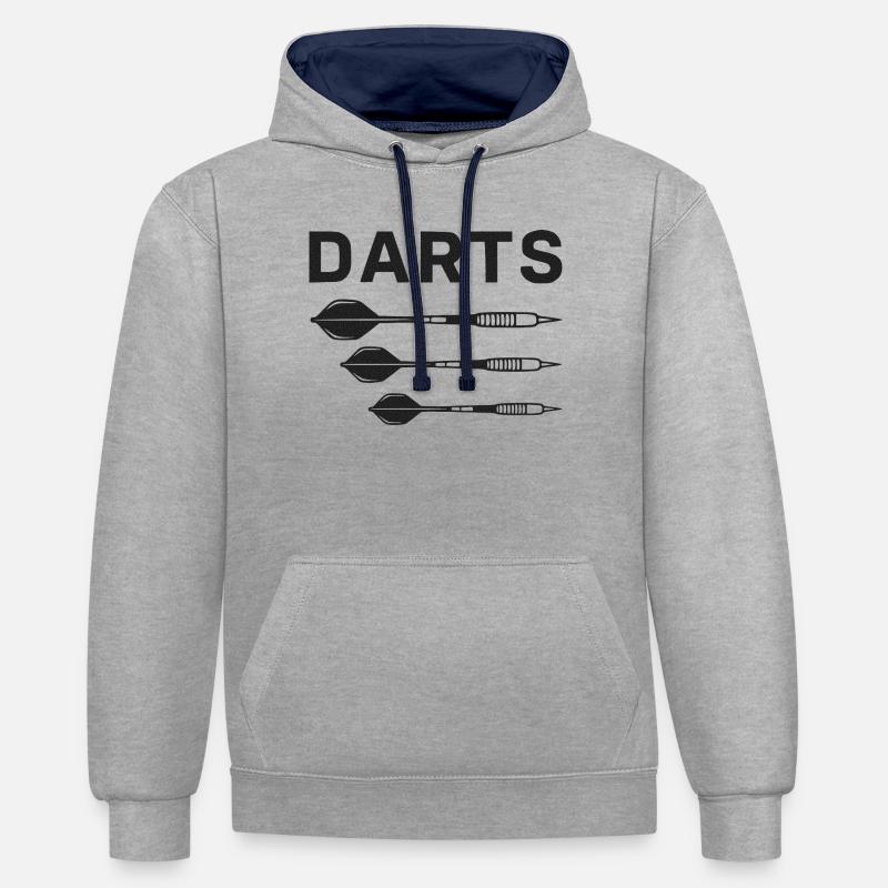 Silhouettes de fléchettes Trio de fléchettes - Sweat à capuche contrasté - gris chiné/bleu marine