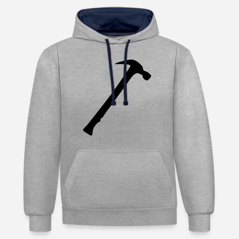 hammer - Kontrast-hettegenser - gråmelert/marine