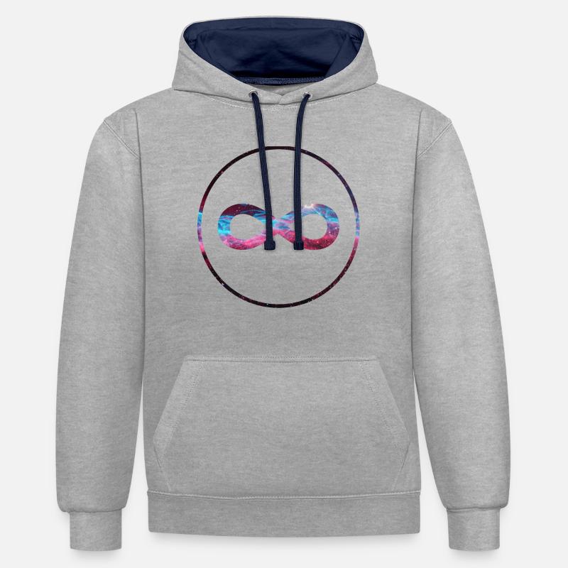 Infinity - Kontrast-Hoodie - Grau meliert/Navy